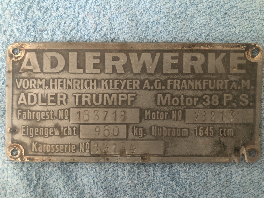 Prodám Adler Trumpf AV r.v. 1932 a Adler