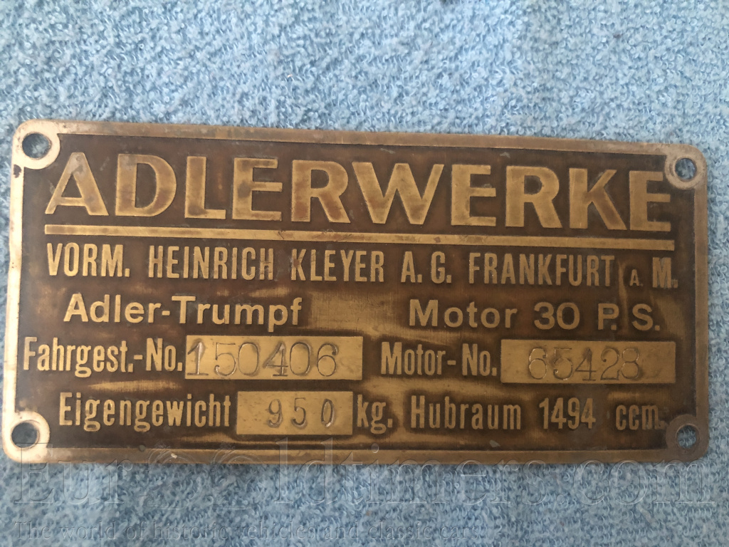 Prodám Adler Trumpf AV r.v. 1932 a Adler